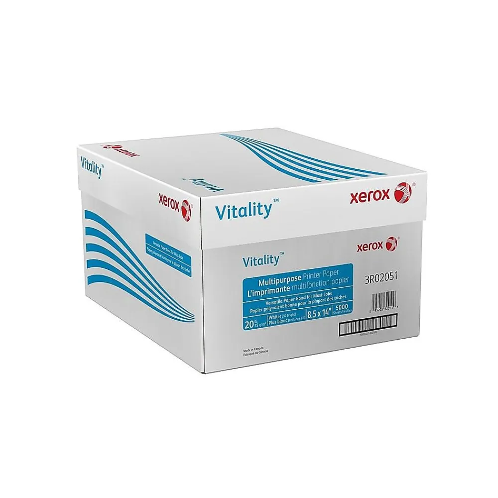 Multipurpose Paper*Xerox Vitality 8.5" x 14" Multipurpose Paper, 20 lbs., 92 Brightness, 500 Sheets/Ream, 10 Reams/Carton (3R02051)