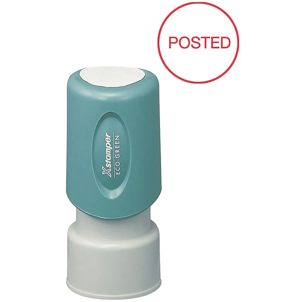 Stamps & Stamp Pads|Cosco Xstamper Pre-inked Stamps, "POSTED", Red Ink (036002)