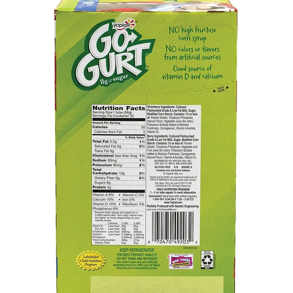 Yoplait Yogurt Go-Gurt Stawberry and Berry Yogurt, 32/Pack (902-00002)