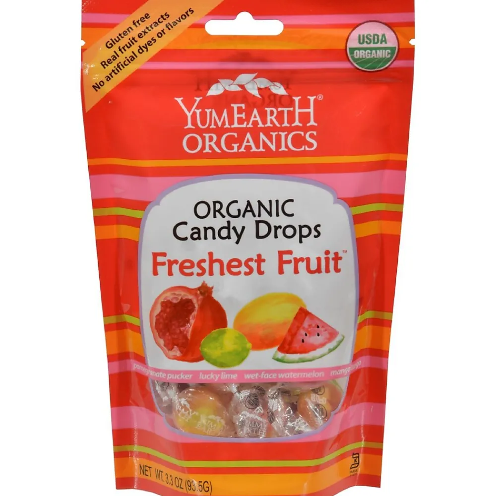 YumEarth Organic Candy Drops Assorted Flavor Hard Candy, 3.3 oz., (270-00031)