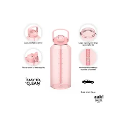 Zak! Liberty Plastic Water Bottle, 64 oz., Coral (2546-X270)