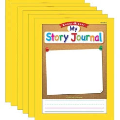 Composition Notebooks|Zaner-Bloser Composition Notebooks, 8.375" x 10.875", Wide Ruled, 16 Sheets, Multicolor, 6/Bundle (ELP311843-6)