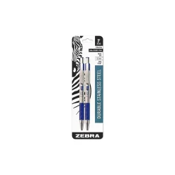 Pens|Zebra F-301 Retractable Ballpoint Pen, Fine Point, 0.7mm, Blue Ink, 2 Pack (27122)