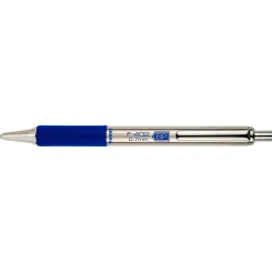 Pens|Zebra F-402 Retractable Ballpoint Pen, Fine Point, 0.7mm, Blue Ink, 2 Pack (29222)