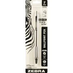 Pens|Zebra F-701 Retractable Ballpoint Pens, Fine Point, 0.8mm, Black Ink (29411)
