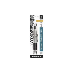 Pens|Zebra G-301 Retractable Gel Pen, Medium Point, 0.7mm, Black Ink, 2 Pack (41312)