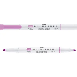 Highlighters|Zebra MILDLINER Double-Ended Creative Highlighter, Chisel/Bullet Tip, Magenta, 6/Pack (78270R)