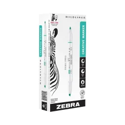 Highlighters|Zebra MILDLINER Double-Ended Creative Highlighter, Chisel/Bullet Tip, Blue Green, 6/Pack (78220R)