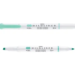 Highlighters|Zebra MILDLINER Double-Ended Creative Highlighter, Chisel/Bullet Tip, Blue Green, 6/Pack (78220R)