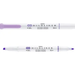Highlighters|Zebra MILDLINER Double-Ended Creative Highlighter, Chisel/Bullet Tip, Violet, 6/Pack (78180R)
