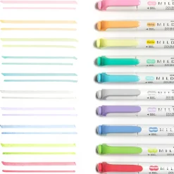 Highlighters|Zebra Mildliner Twin Tip Highlighters, Bullet/Chisel Tip, Complete Assorted, 10/Pack (78101)