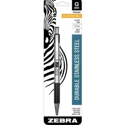 Pens|Zebra Retractable Gel Pen, Medium Point, 0.7mm, Black Ink (41311)
