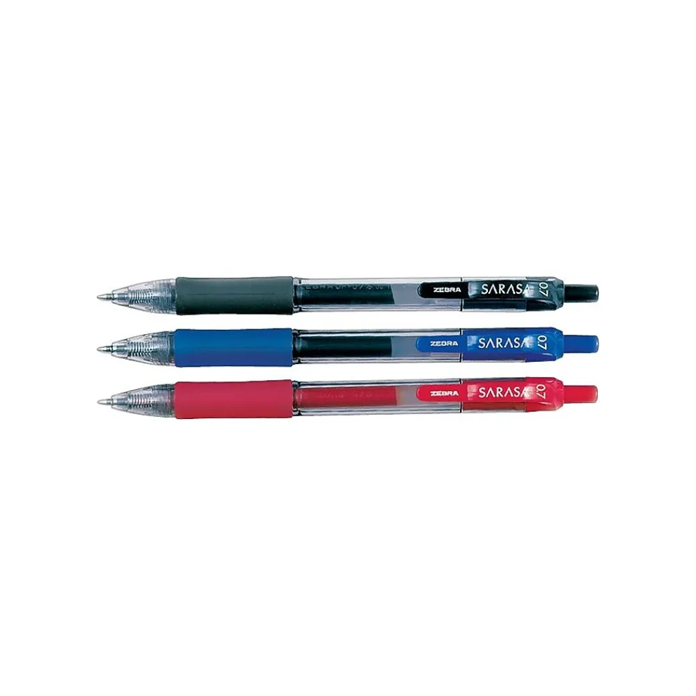 Pens|Zebra Sarasa Dry X20 Retractable Gel Pen, Medium Point, 0.7mm, Assorted Ink, 24 Pack (14680)