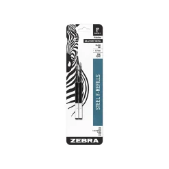 Pens|Zebra Steel F-Refill Ballpoint Pen Refill, Fine Point, Black Ink, 2 Pack (85512)