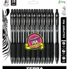 Pens|Zebra Z-Grip Retractable Ballpoint Pen, Medium Point, 1.0mm, Black Ink, 18 Pack (ZEB22218)