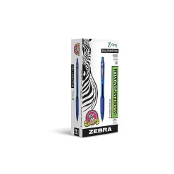 Pens|Zebra Z-Grip Retractable Ballpoint Pen, Medium Point, 1.0mm, Blue Ink, Dozen (22220)