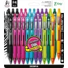 Pens|Zebra Z-Grip Retractable Ballpoint Pen, Medium Point, 1.0mm, Assorted Ink, 24 Pack (12271)