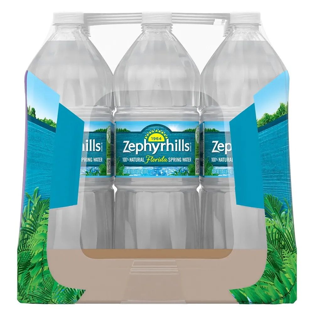 Zephyrhills 100% Natural Spring Water, Regular Flavor, 33.8 oz. Plastic Bottles, 15/Carton (11475332)