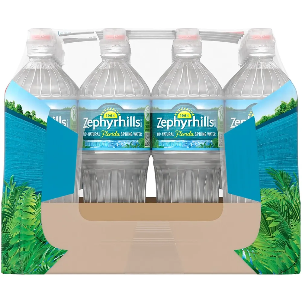 Zephyrhills 100% Natural Spring Water, Regular Flavor, 700ml Bottles with Sport Cap, 24/Carton (12087206)