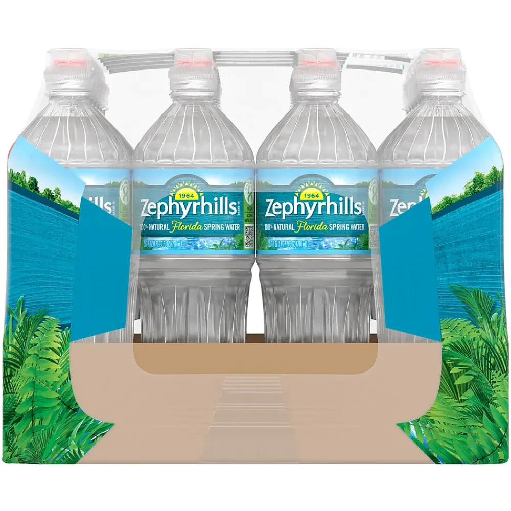 Zephyrhills 100% Natural Spring Water, Regular Flavor, 700ml Bottles with Sport Cap, 24/Carton (12087206)