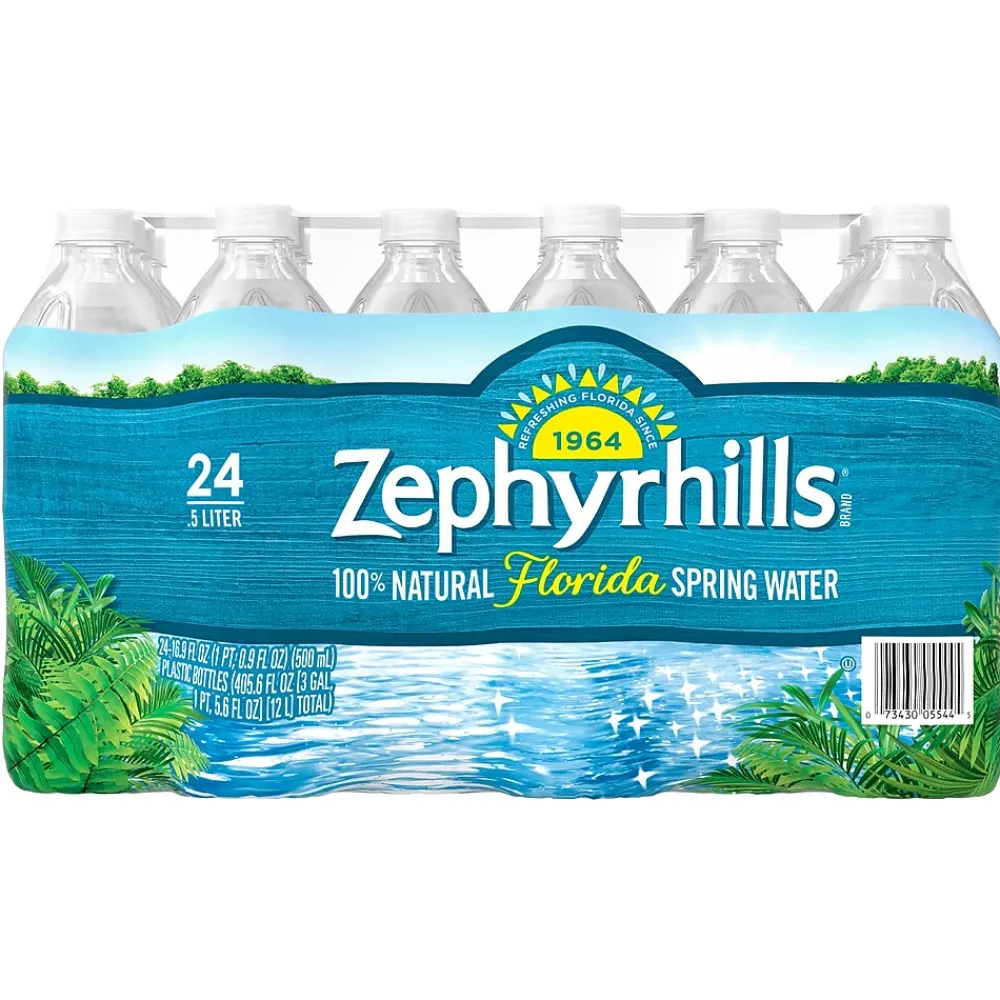 Zephyrhills 100% Natural Spring Water, 16.9 oz. Plastic Bottles, 24/Carton (11475233)
